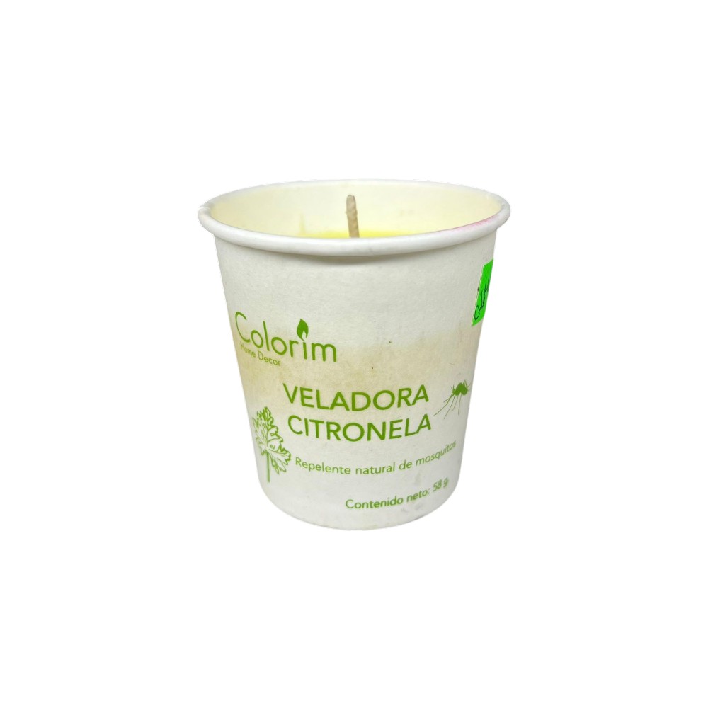 VELADORA CITRONELA EN VASO ENCERADO