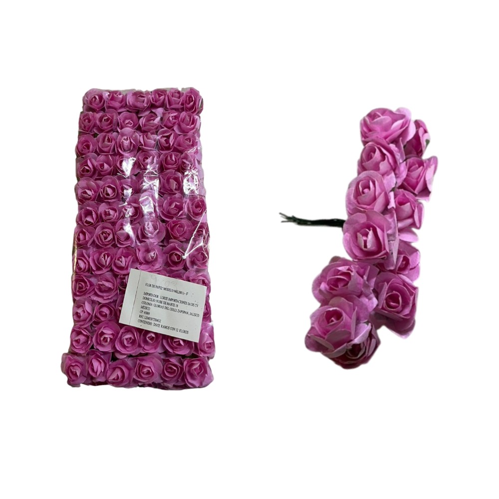 FLOR PAPEL MINI 1 RAMO C/12FLS 9803