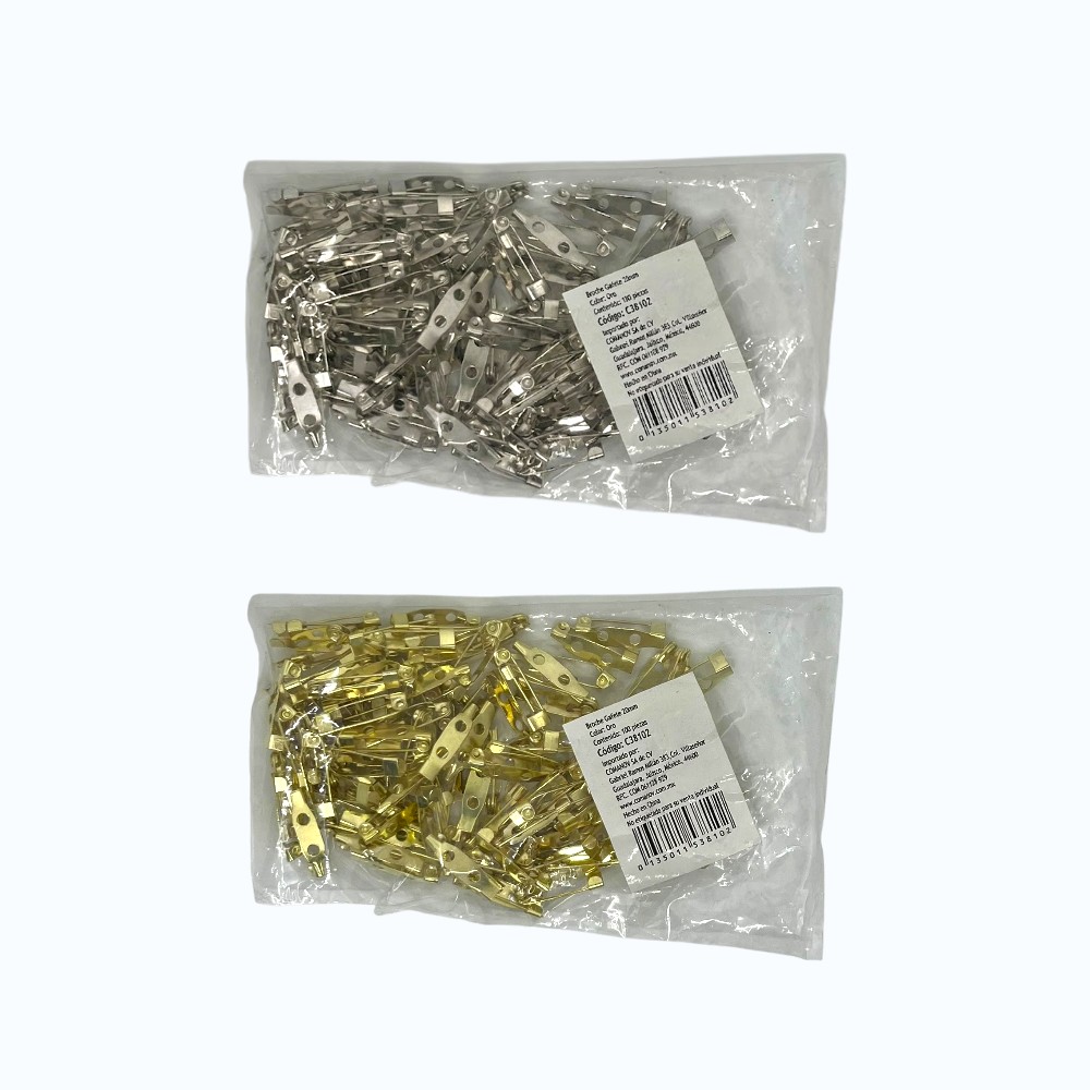 BROCHE METALICO P/GAFETTE 20 MM C/100PZS