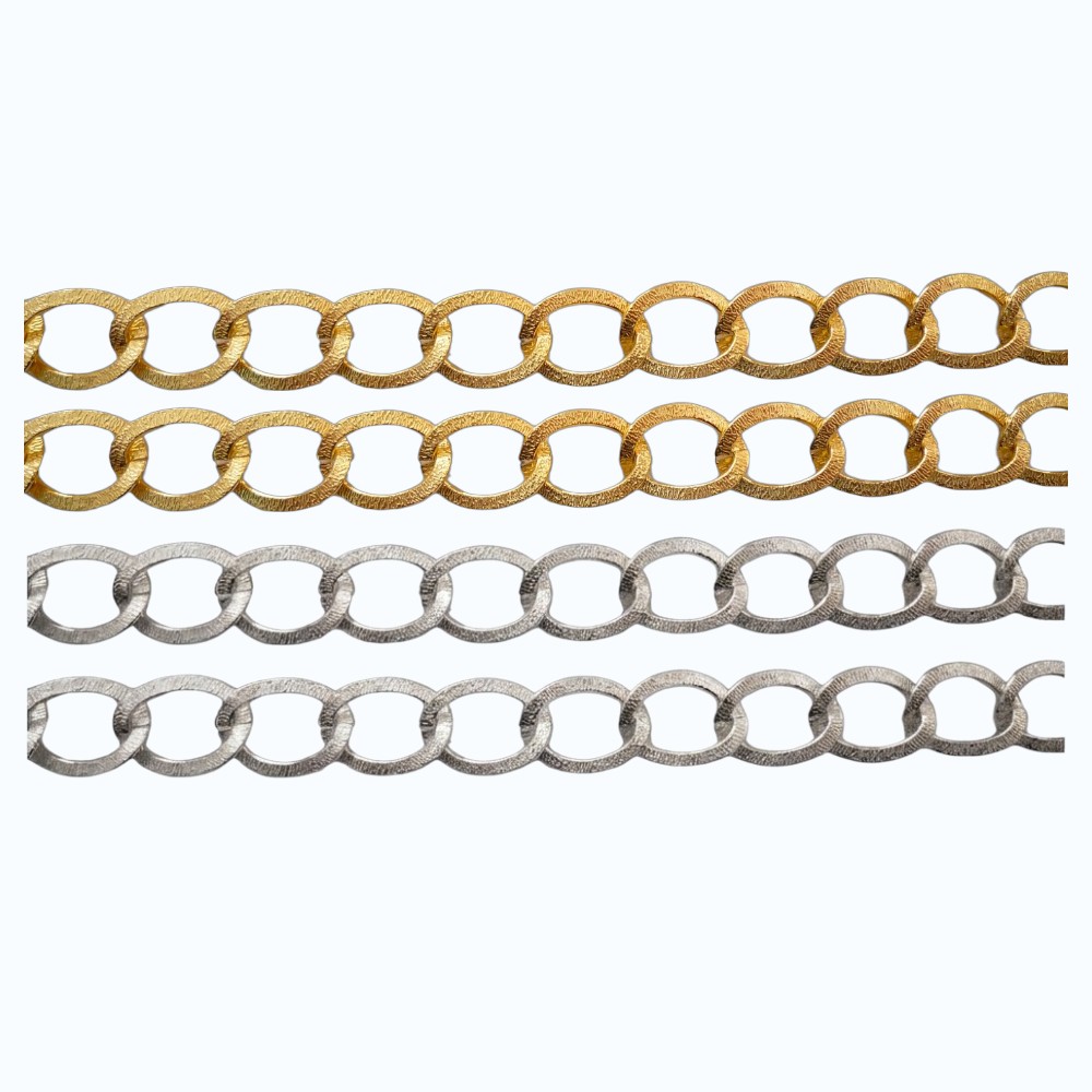 CADENA DE ALUMINIO PLANA GRABADA 20X15X1MM