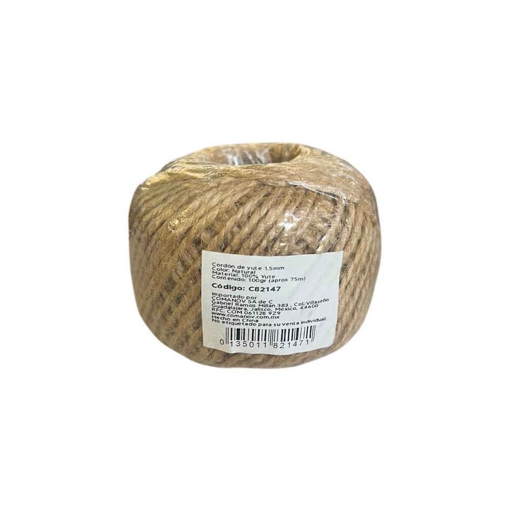 CORDON YUTE 1.5MM NATURAL C/100GR