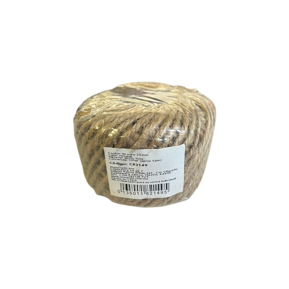 CORDON YUTE 2.5MM NATURAL C/100GR