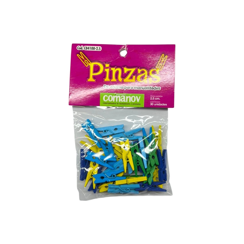 [039518] PINZA MADERA 2.5 CM C/30 PZAS