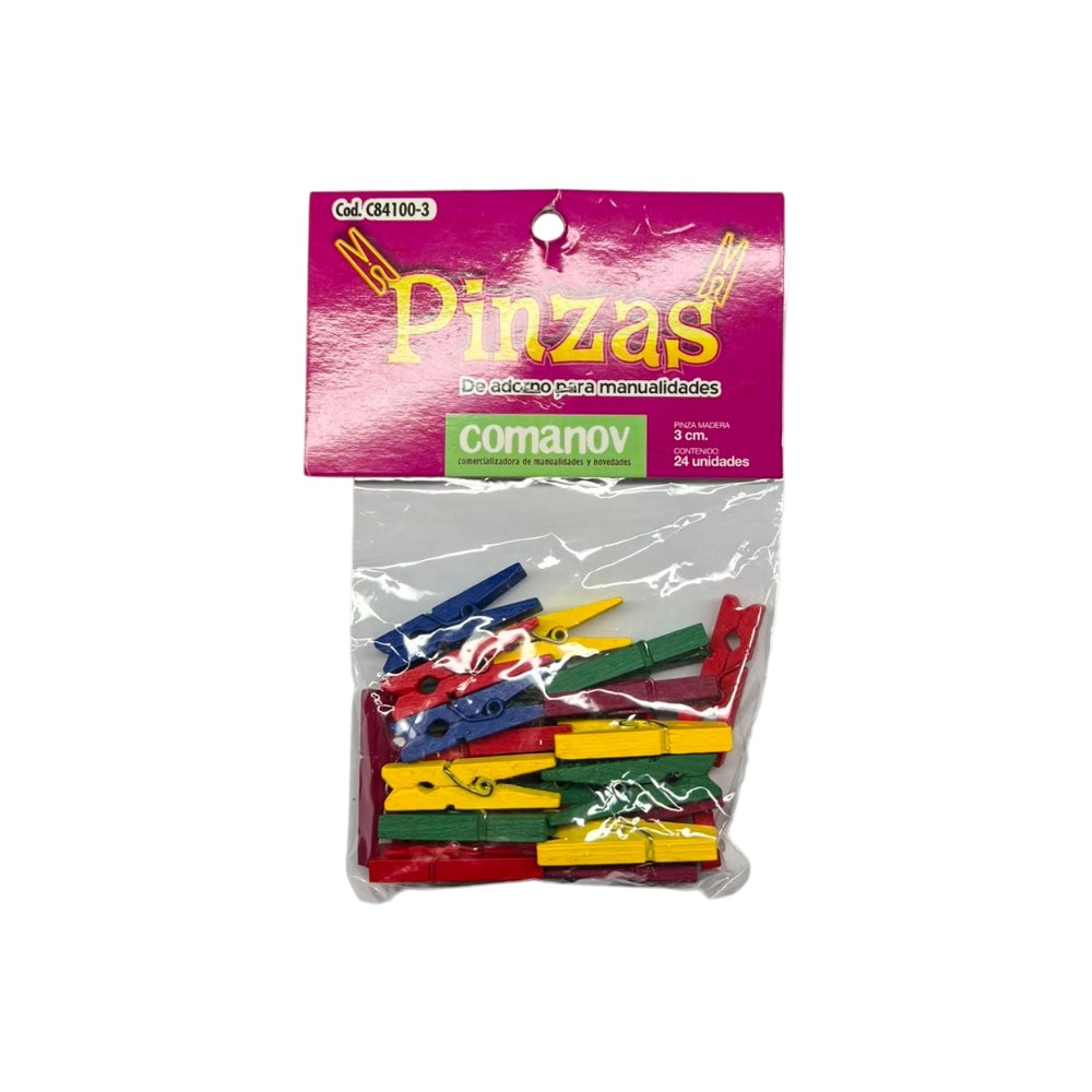 PINZA MADERA 3 CM C/24 PZAS