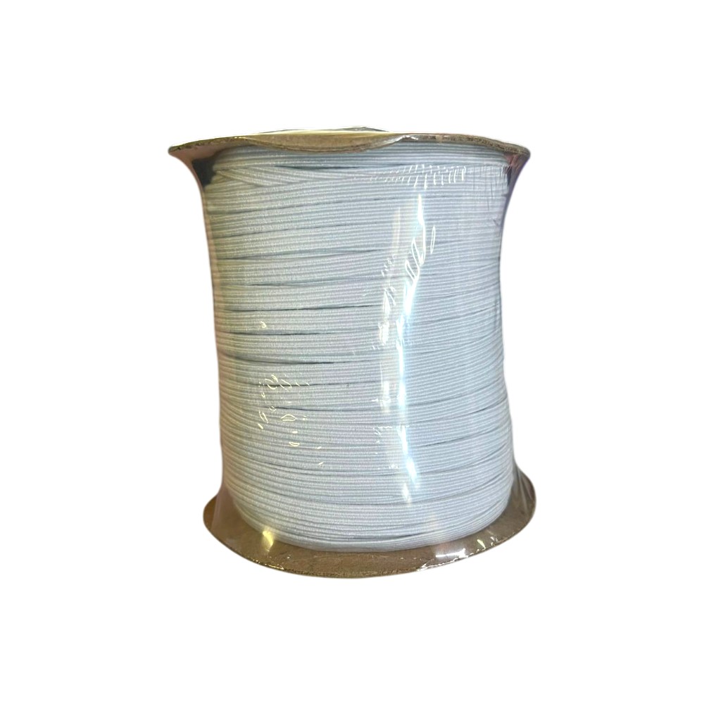 ELASTICO POLIESTER  #8 C/100MT BLANCO