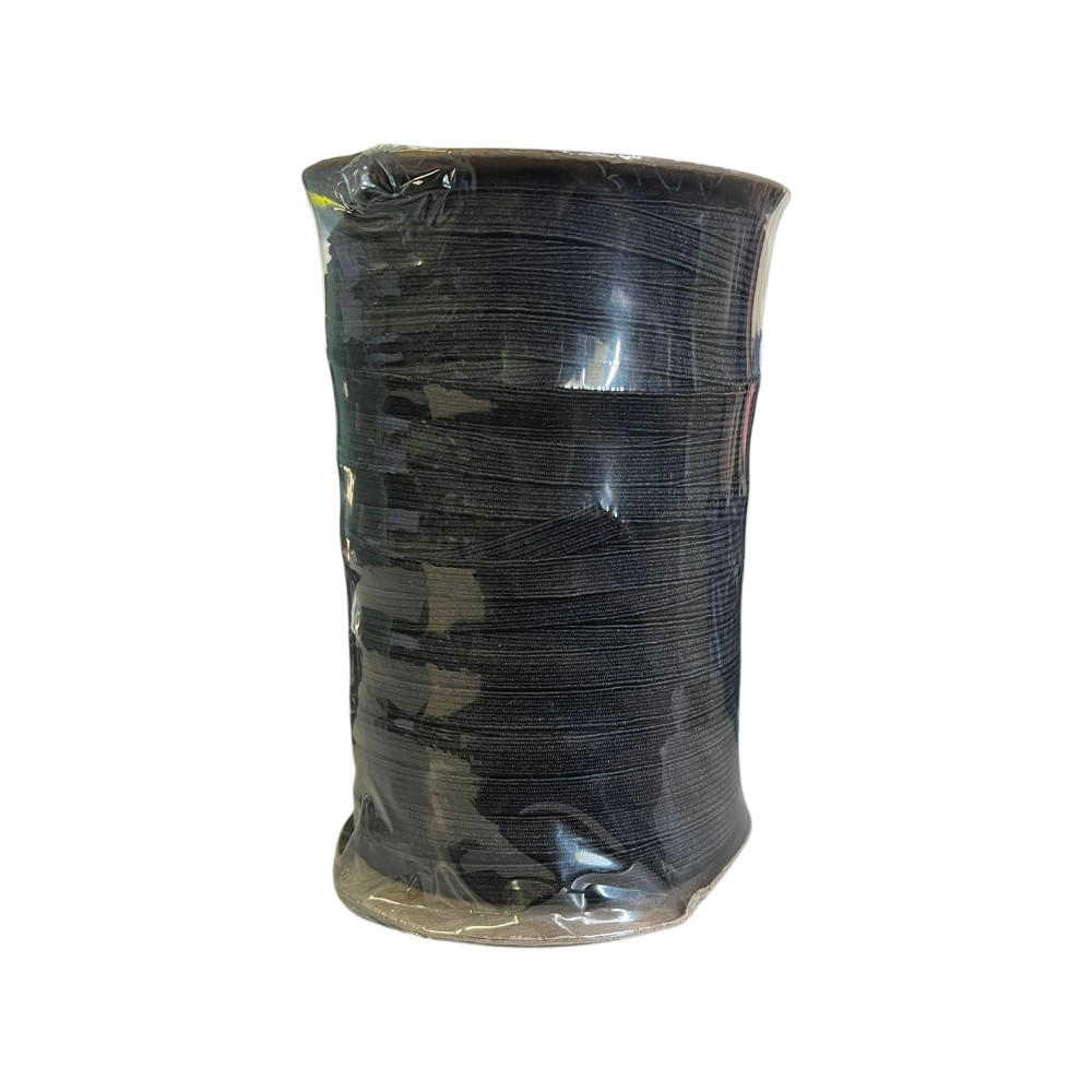 ELASTICO POLIESTER #12 C/100 MTS NEGRO