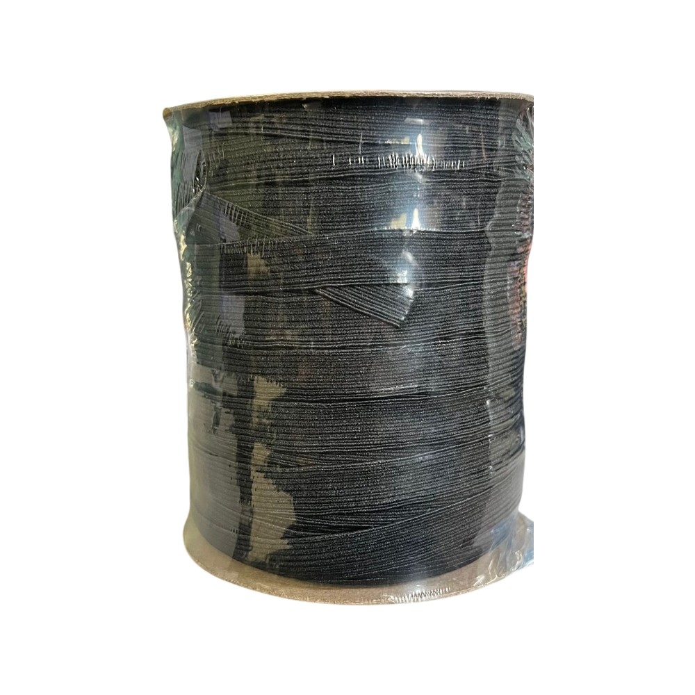 ELASTICO POLIESTER #18 C/100 MTS NEGRO