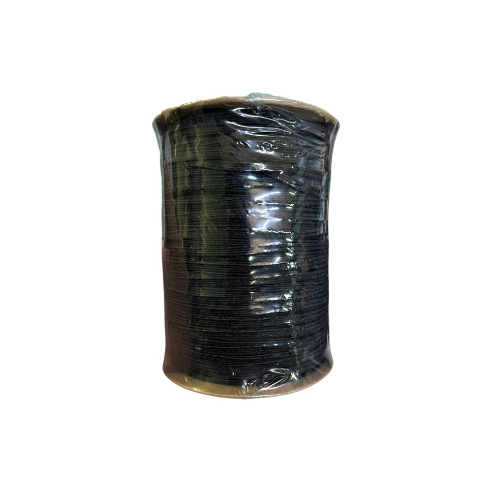 ELASTICO POLIESTER #6  C/100 MT NEGRO