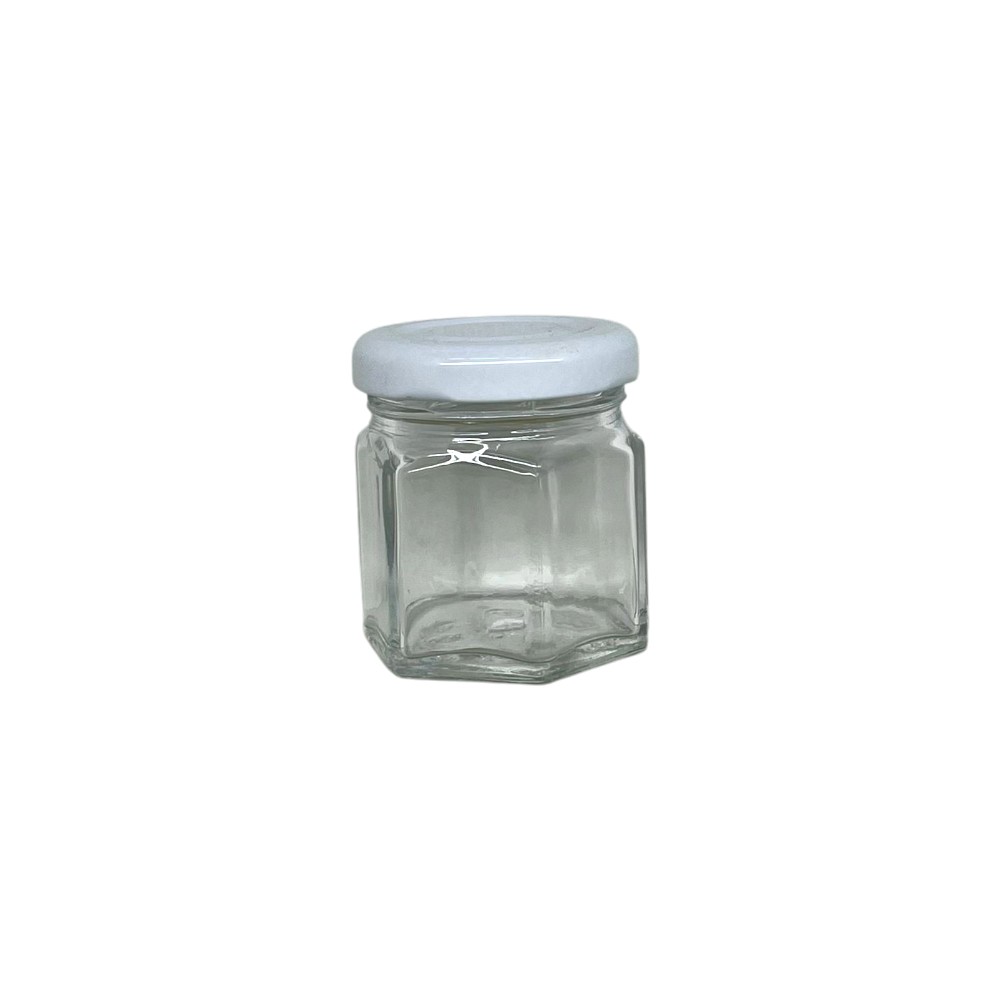 VIDRIO TARRO MINI HEXAGONAL