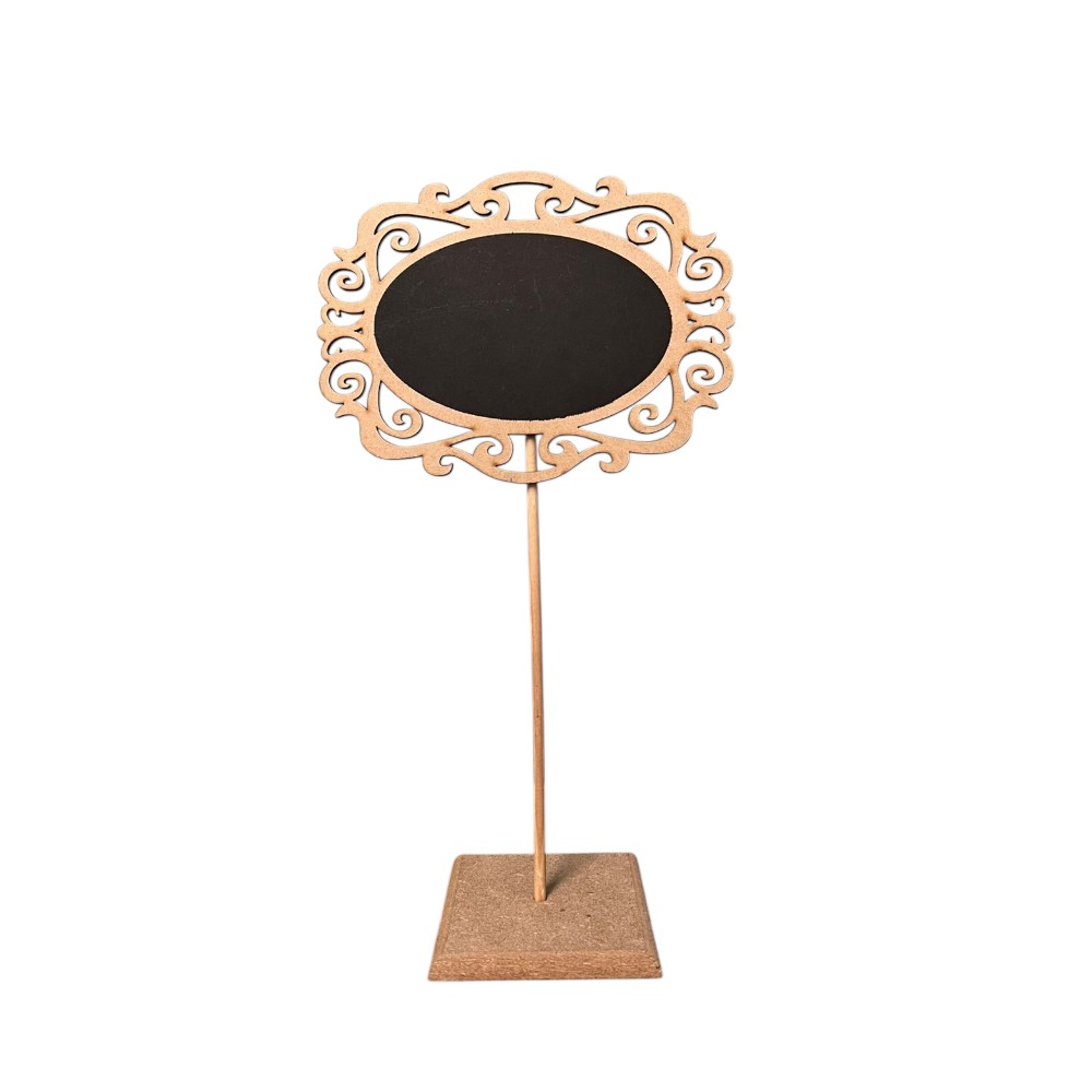 [RIC181020] PIZARRON OVALADO C/PALO Y BASE 20 CM