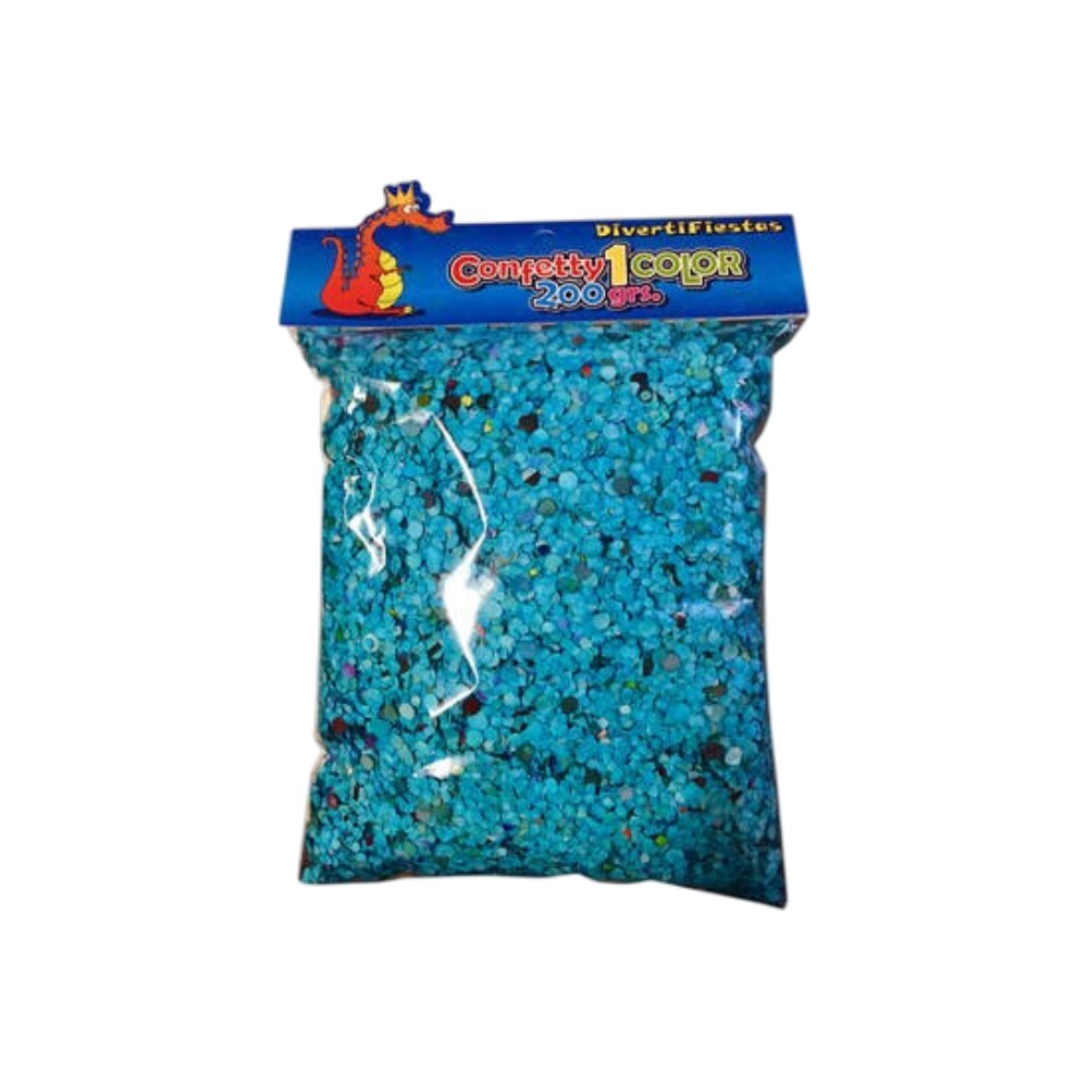[DIV186] CONFETTY 200 GRS AZUL BRILLANTE