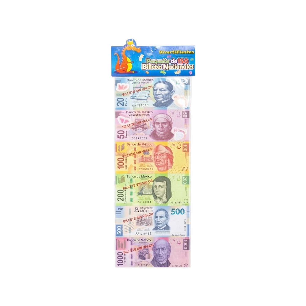 PAQUETE DE BILLETES NACIONALES C/150PZ
