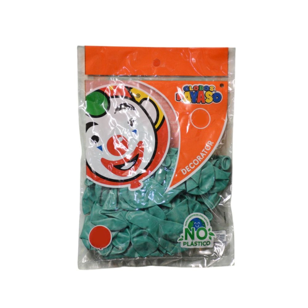 [FAB427828] GLOBO DEC.BOLSA 50PZA #9 AZUL AGUA