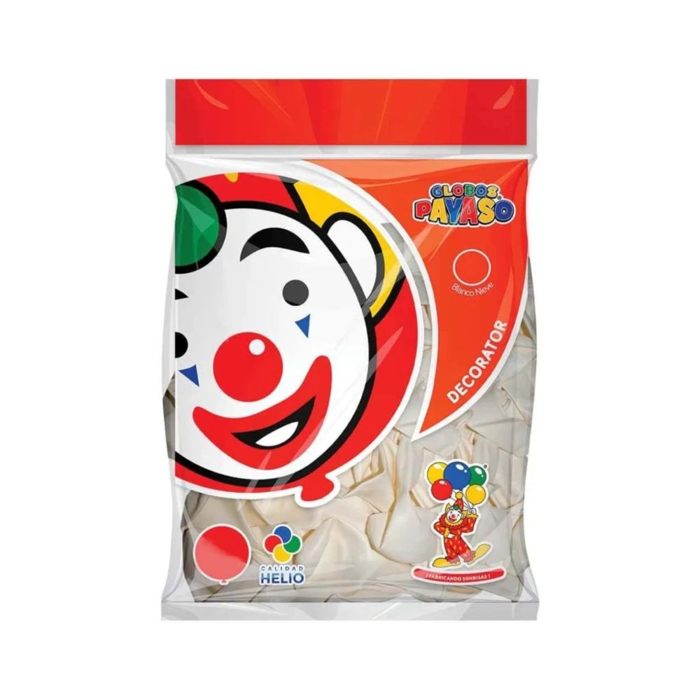 [1010001013784] GLOBO DEC.BOLSA 50PZA #9 BCO.NIEVE