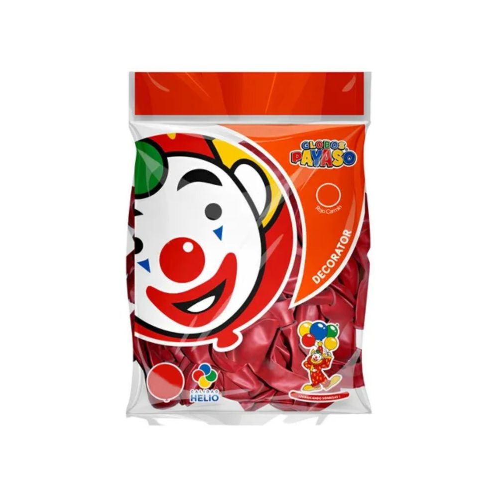 [1010001013838] GLOBO DEC.BOLSA 50PZA #9 ROJO CARMIN.