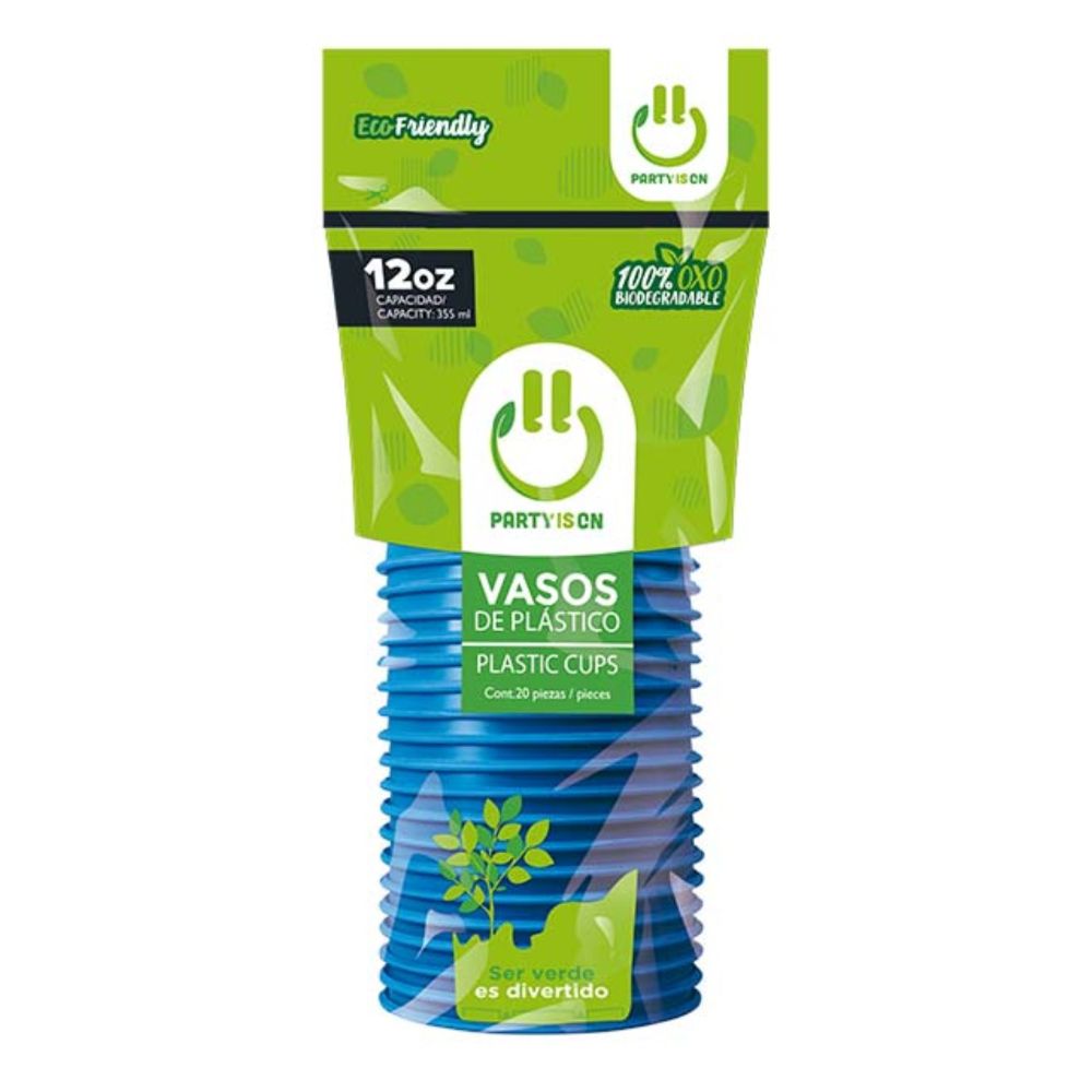 [7506271744641] VASO PLASTICO #12 V.COLORES PAQ.C/20PZS