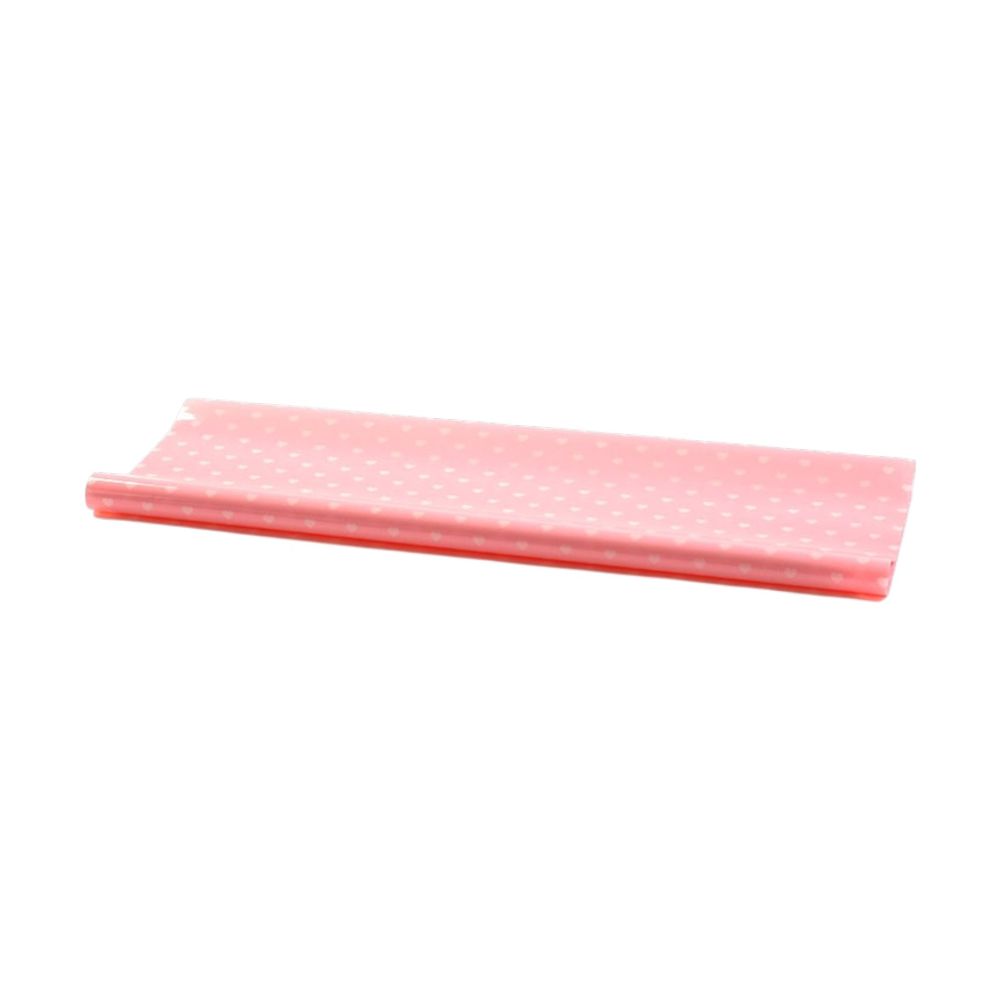 PAPEL FRANCES 70X50CM ROSA BEBE/CORAZONES BLANCOS