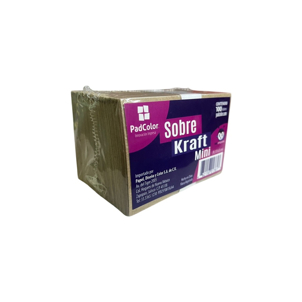 [PAD1381] SOBRE MINI KRAFT PAQ/100