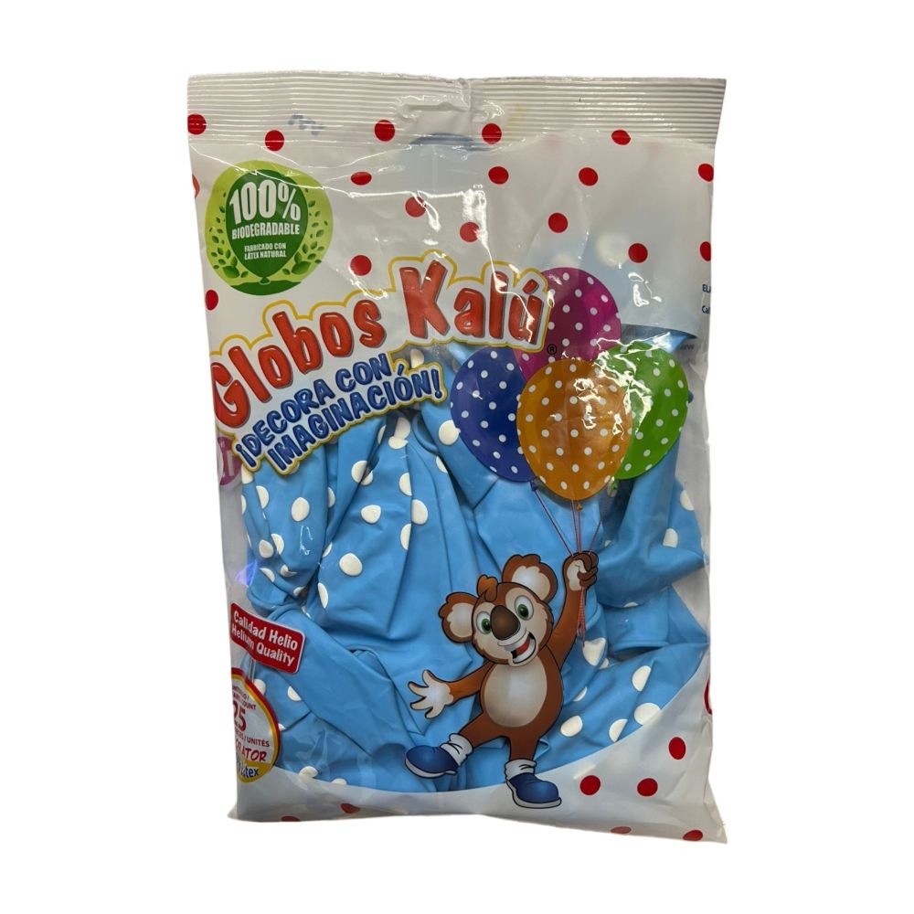 [7502322470163] GLOBO KALU AZUL CIELO PUNTOS #12 C/25PZAS
