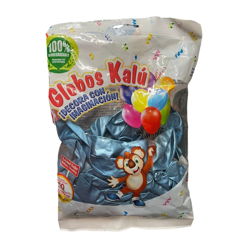 [7502322470514] GLOBO KALU AZUL CIELO CROMO METALICO #9 C/50PZAS