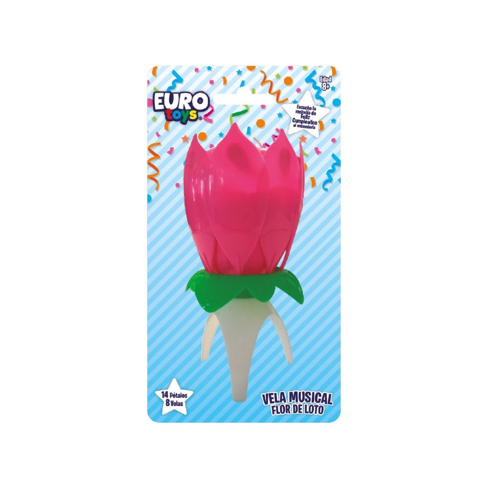 [GRAN5356] VELA FLOR DE LOTO MELODIA FELIZ CUMPLEAÑOS