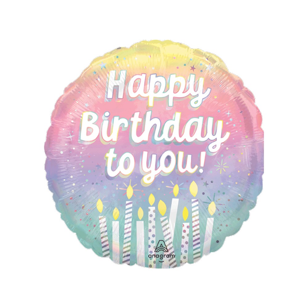 [CONV47845/02] HOLO PEARLIZED BIRTHDAY STANDARD ANAGRAM